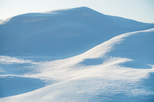 Snow scene with beautiful shape during the day