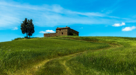 A lonely old house in Tuscany countryside