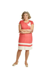 happy  senior woman posing