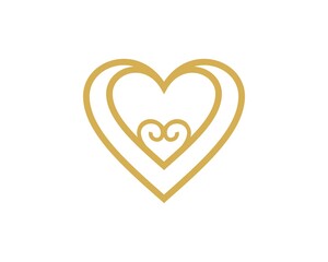 simple ornament vintage love vector