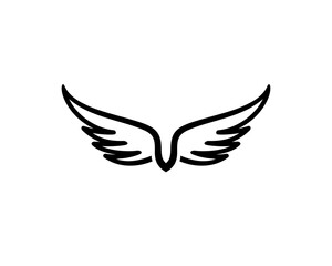 black wing mono line vector