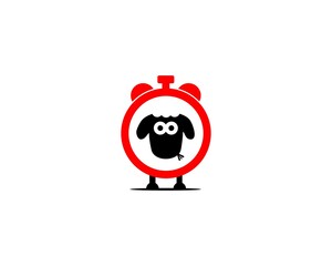 sheep clock vector symbol