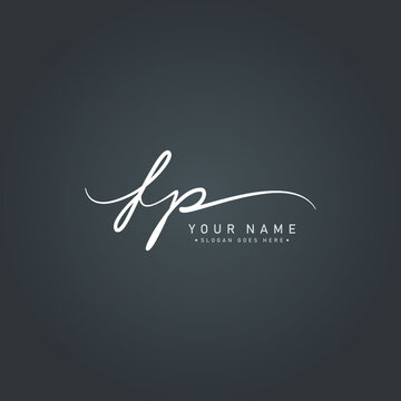 Initial Letter FP Logo - Handwritten Signature Logo