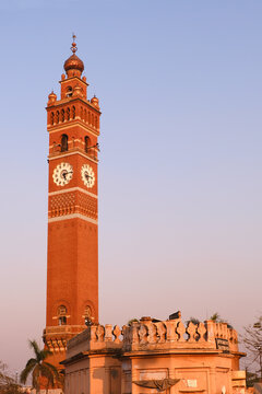 Lucknow ; Uttar Pradesh ; INDIA February 07, 2021, view Old Lucknow and clock tower