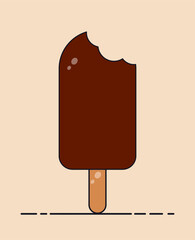 Cute ice cream in beauty style. Summer theme in pastel color. Vector illustration concept.