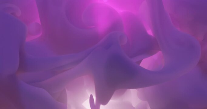 smooth flowing abstract purple motion background. Swirling fluids forming smooth and soft shapes with light  shining behind.  relaxing video motion background. macro shot of lava lamp.