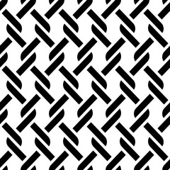Vector geometric seamless pattern. Repeating monochrome geometric pattern. Mesh of interlocking stripes.