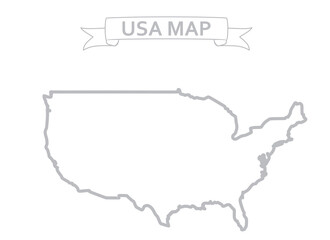 USA map outline. vector illustration