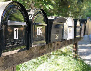 Mailboxes on a country road