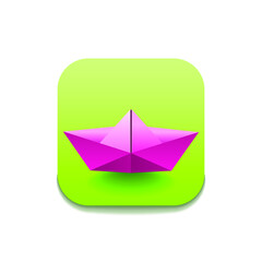 Abstract Paper Ship Icon Vector Design Style