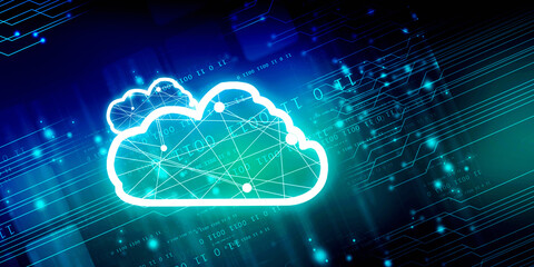 Obraz premium 2d rendering technology Cloud computing 
