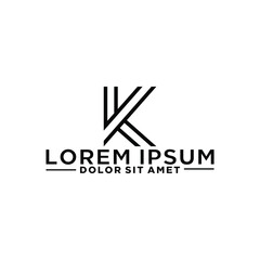 Creative, simple and elegant Initial letter K line logo template in flat design monogram illustration, business company