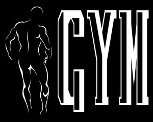 Young athlete is doing gymnastic exercises. Isolated silhouettes