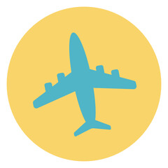Fototapeta premium Vector airplane Icon. Yellow background. Illustration EPS10