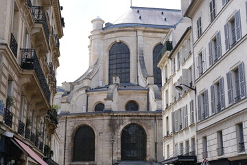 Fototapeta na wymiar A close-up on the Saint-Sulpice chuch in Paris, France the 22th May 2021.