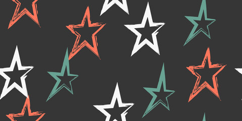 Vector geometric textures with different simple shapes. Naive cute childish art background.