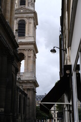 A close-up on the Saint-Sulpice chuch in Paris, France the 22th May 2021.