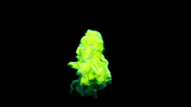 Green deadly gas. Stink cloud, Acid, smoke or stench gases. Acid or poison drip drop fx, breath or sweat odor isolated on black background, toxic green liquid, Nuclear,3d rende