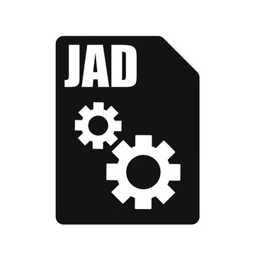 JAD Black File Vector Icon, Flat Design Style