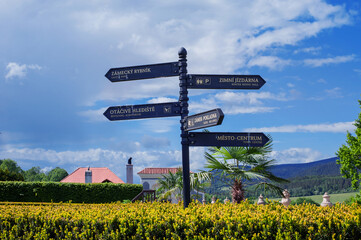 location guide for attractions in a regular park in Cesky Krumlov