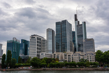 FRANKFURT, GERMANY, 25 JULY 2020:  View on the financial district in Frankfurt city