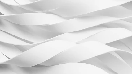 Poster Im Rahmen White abstract background, wavy elements © Allusioni