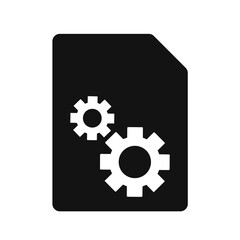 System Black File Vector Icon, Flat Design Style