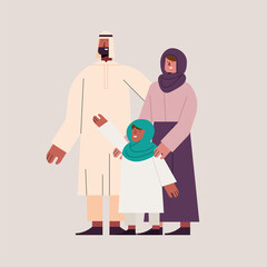 three muslim family members
