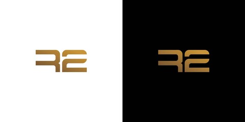 Fototapeta premium Modern and futuristic R2 logo design