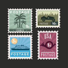 postage four stamps