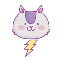 Obraz na płótnie Canvas cute cat thunderbolt