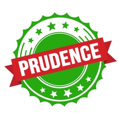 PRUDENCE text on red green ribbon stamp.