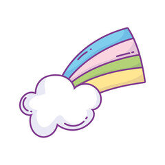 cartoon rainbow cloud