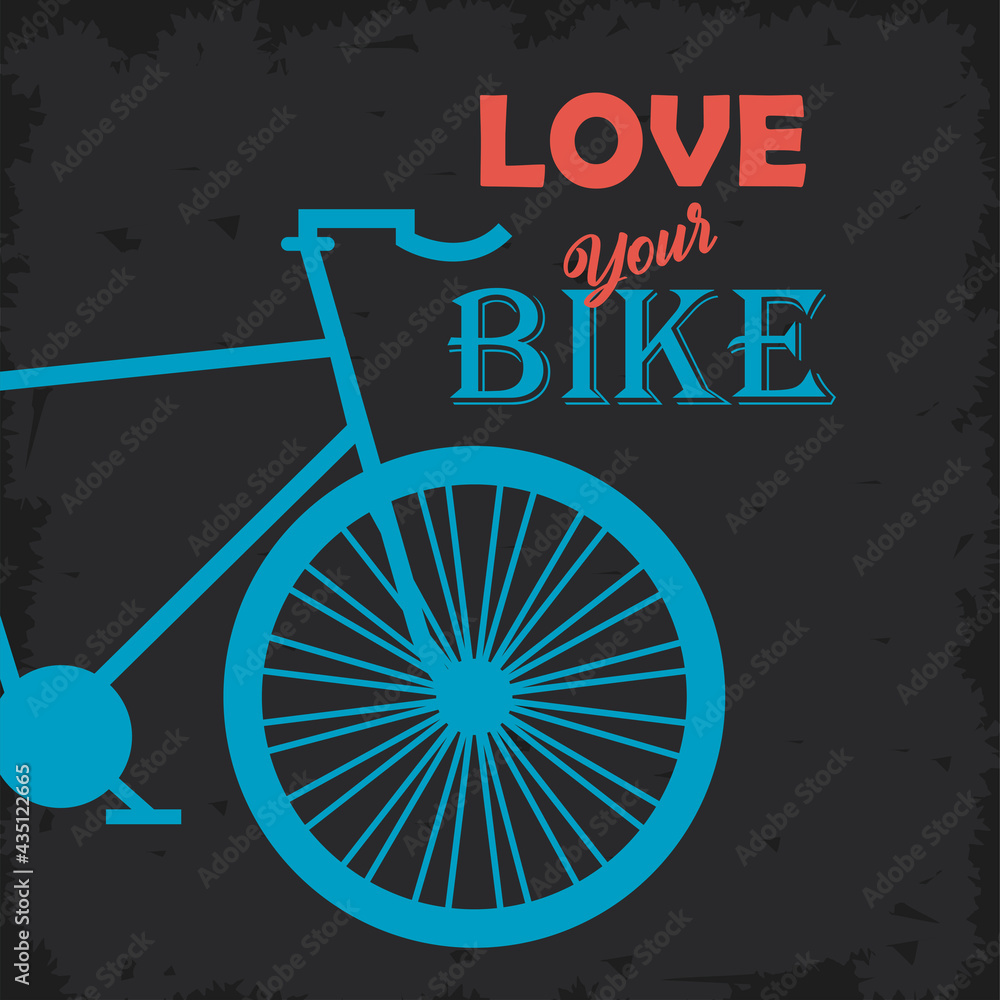 Sticker love your bike poster