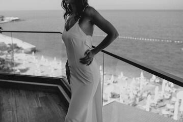 wedding details essentials white wedding dress dance bride in white robe getting ready for wedding day	