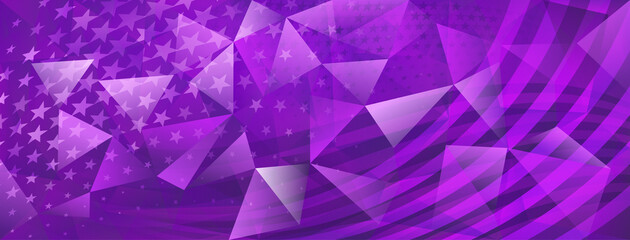 Fototapeta premium USA independence day abstract crystal background with elements of american flag in purple colors