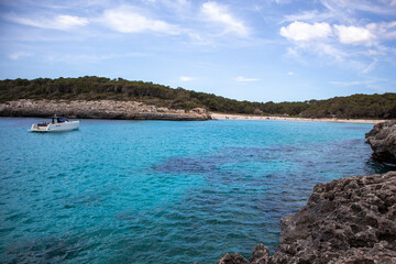 Boats on the Beach, Mallorca Beach, Mayorca Beach, Mandrago Beach, Mandrago Bay