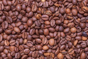 Fresh roasted coffee beans texture