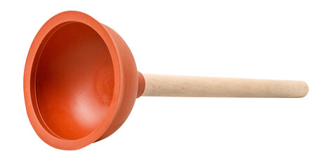 Toilet plunger isolated on white. Ready for clipping path.