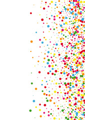 Multicolored Confetti Abstract Illustration. Circle Surprise Texture. Red Element Round. Orange Side Dot Background.