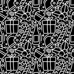 pattern of christmas day hand drawing