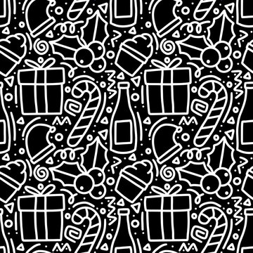 pattern of christmas day hand drawing