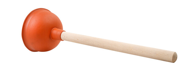 Toilet plunger isolated on white.