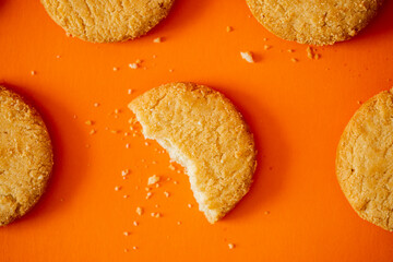 cookies on a orange color background