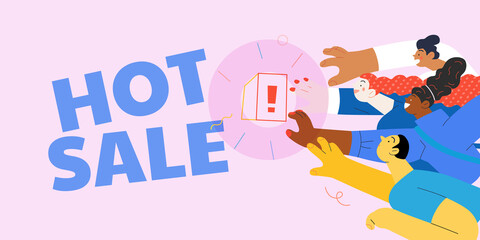 Discounts, sale, promotion, web template. Flat vector