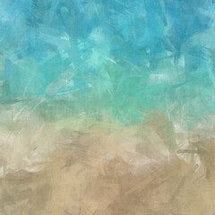 turquoise and khaki water and sand painted canvas texture, brush strokes, with the appearance of an aerial viewpoint