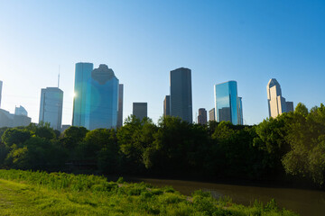 Fototapeta na wymiar city Houston Skyline Building dowtown