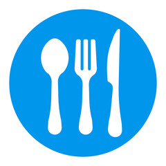 Spoon fork and knife vector white glyph icon