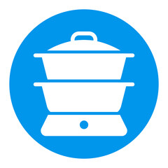 Double boiler vector glyph icon. Kitchen appliance