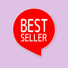 Best seller product promotion sign. Speech bubble banner, label or sticker. Vector illustration